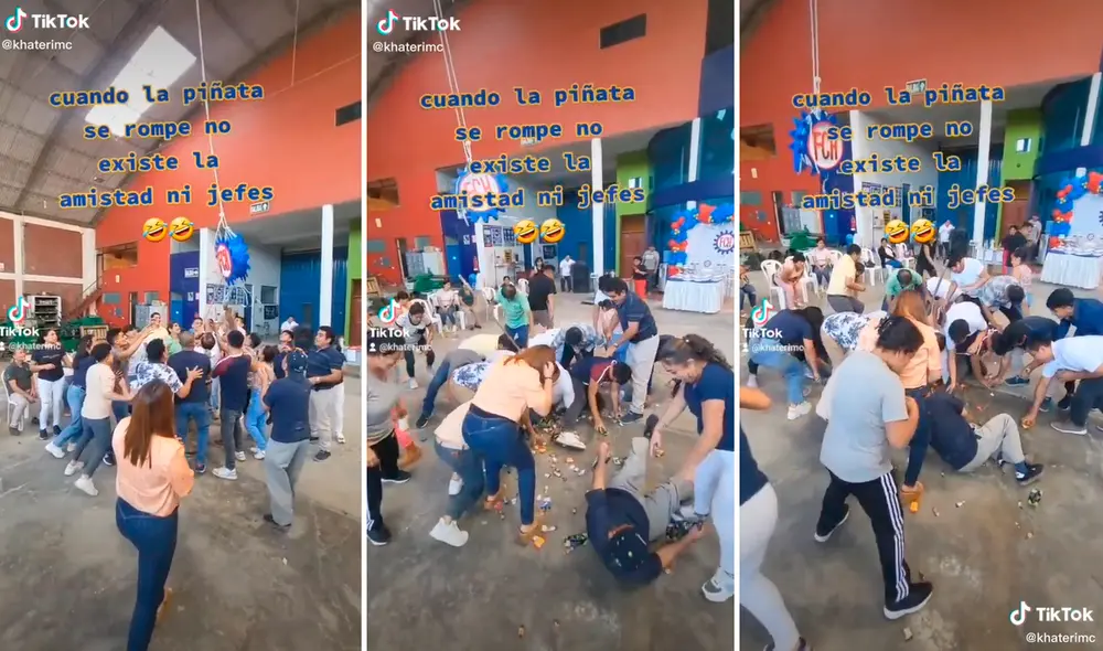 Una de las trabajadoras no paró de reír al ver al hombre en el piso. Foto: captura de TikTok Una de las trabajadoras no paró de reír al ver al hombre en el piso. Foto: captura de TikTok