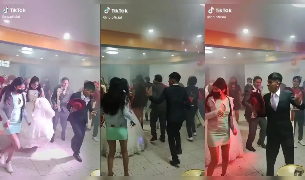 Los jovenes se divirtieron junto a los esposos. Foto: captura de TikTok Los jovenes se divirtieron junto a los esposos. Foto: captura de TikTok