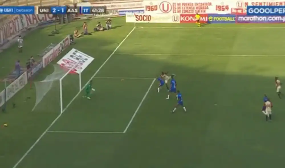 Universitario vs. Alianza Atlético: Alex Valera anota de cabeza y pone el 2-1 en el Monuemntal. Foto: captura GolPerú Universitario vs. Alianza Atlético: Alex Valera anota de cabeza y pone el 2-1 en el Monuemntal. Foto: captura GolPerú