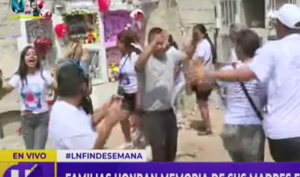 Familia bailó para las cámaras de un noticiero en el Día de la Madre. Foto: captura de Latina