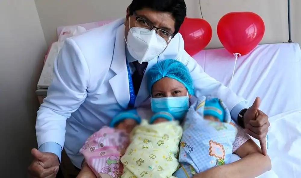 Los bebés nacieron por medio de una delicada cesárea. Foto: Hospital Rebagliati
