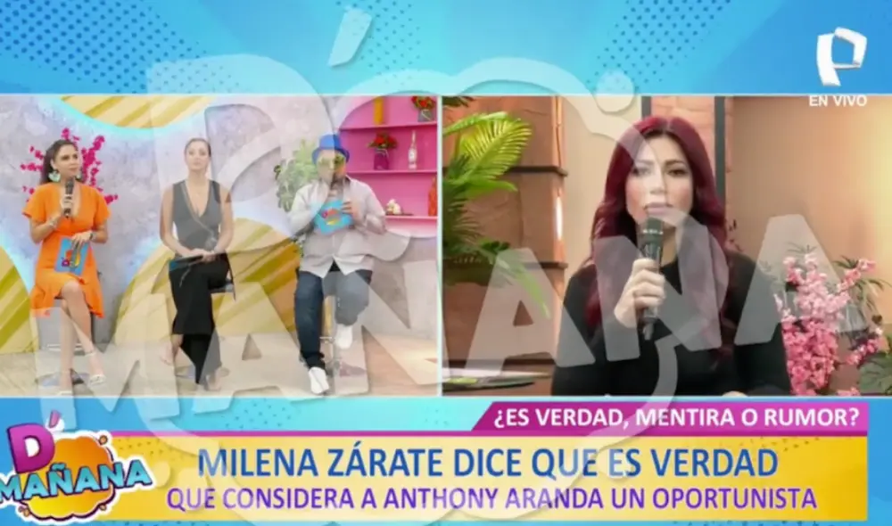 Milena Zárate dijo que no conoce a Anthony Aranda a pesar de haber coincidido en "Reinas del show". Foto: D' mañana/captura