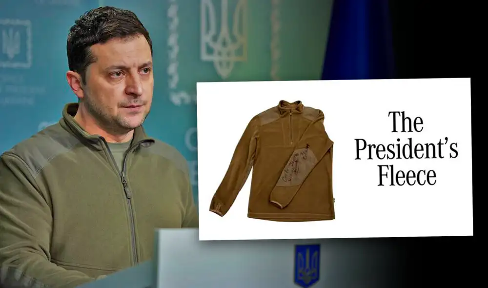 La sudadera fue parte de los objetos icónicos presentados en una recaudación de fondos para apoyar a Ucrania. Foto: composición/EFE La sudadera fue parte de los objetos icónicos presentados en una recaudación de fondos para apoyar a Ucrania. Foto: composición/EFE