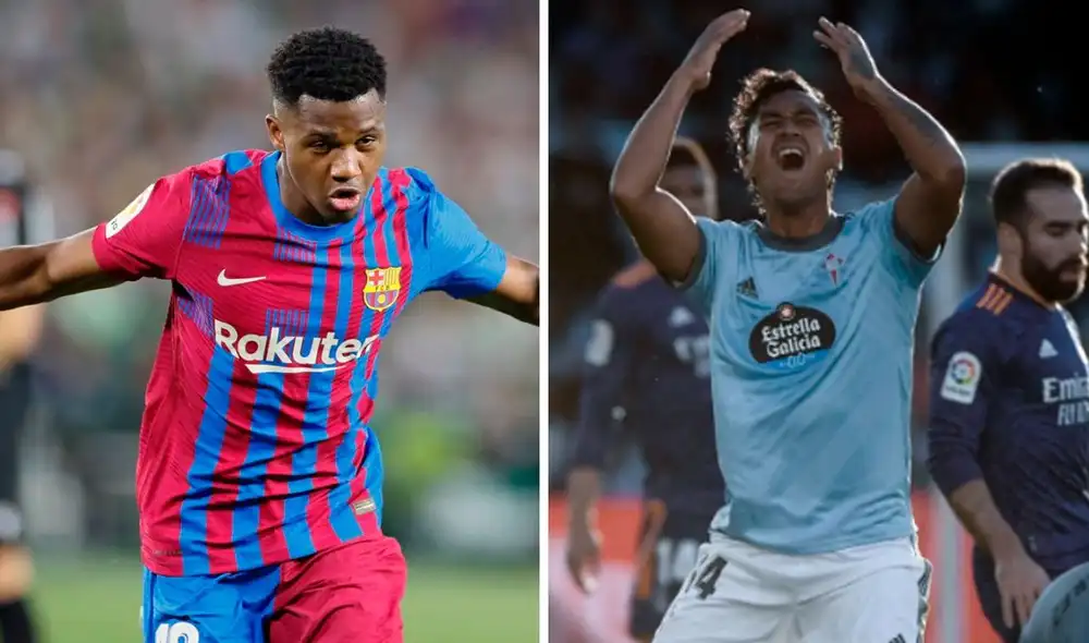 Ansu Fati y Renato Tapia son posibles piezas de recambio en el Barza y el Celta, respectivamente. Foto: composición LR/EFE/AFP