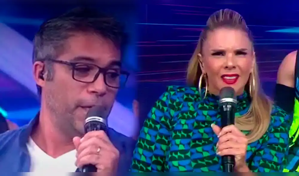 Johanna San Miguel le pidió a Renzo Schuller parar con sus constantes 'ataques'. Foto: composición LR/captura América TV Johanna San Miguel le pidió a Renzo Schuller parar con sus constantes 'ataques'. Foto: composición LR/captura América TV