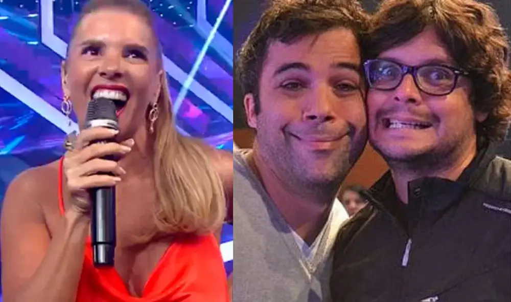 Johanna San Miguel le recuerda a Renzo Schuller la amistad con Gian Piero Díaz. Foto: Composición LR / América TV / ATV.