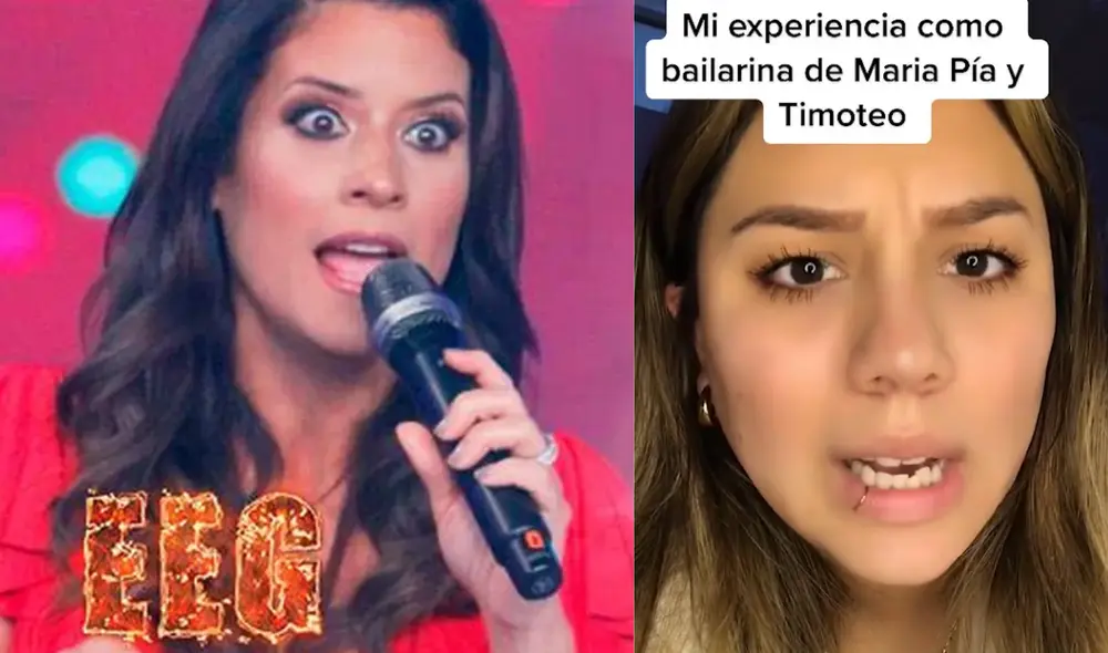 Tiktoker delata la personalidad de Maria Pía Copello en los ensayos con Timoteo. Foto: Composición LR / América TV / Tiktok. Tiktoker delata la personalidad de Maria Pía Copello en los ensayos con Timoteo. Foto: Composición LR / América TV / Tiktok.
