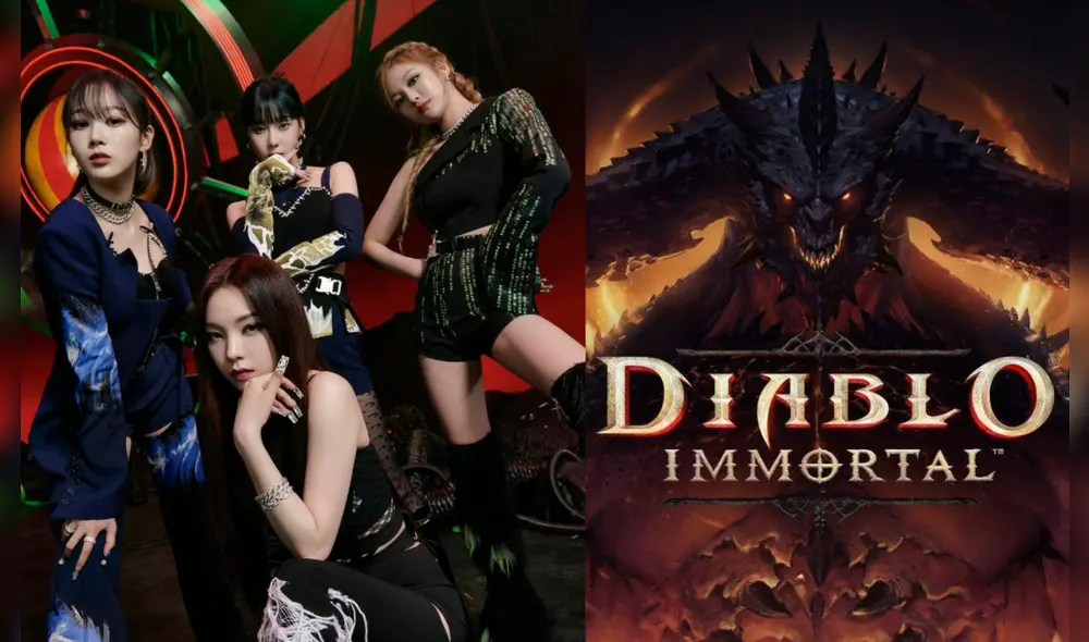 Anuncio de Diablo Immortal fue al otro nivel con aespa. Foto composición: SM Entertainment/Mobile Play Store.