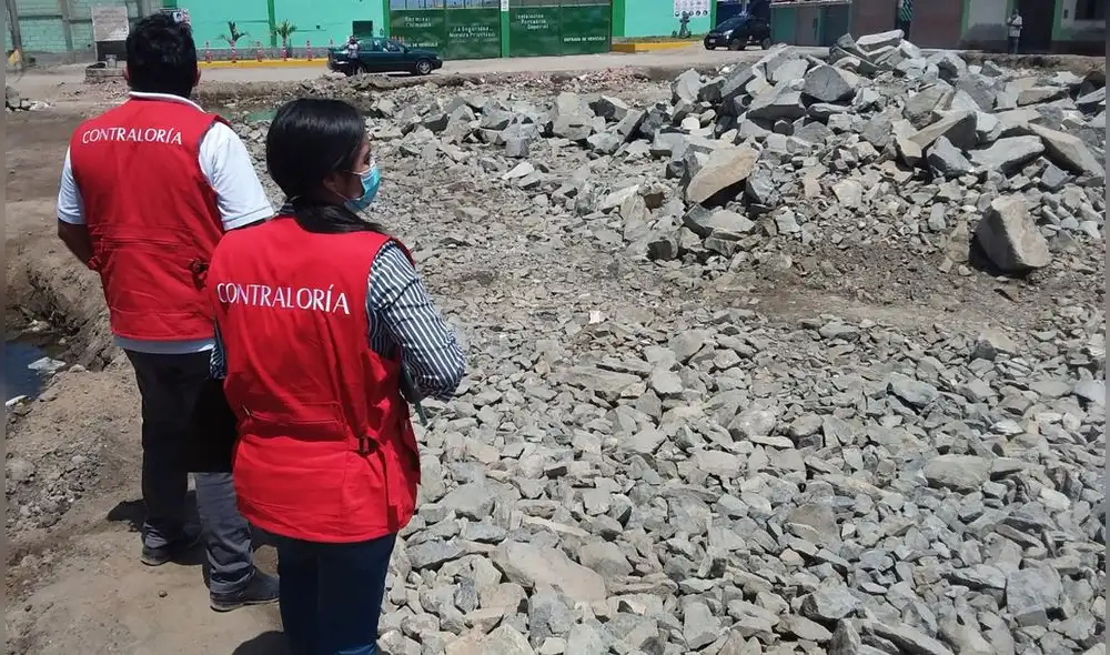 EL tamaño de la piedra empleada difiere con lo estipulado en el expediente técnico. Informe fue remitido al alcalde provincial para que tome acciones. Foto: Contraloría.
