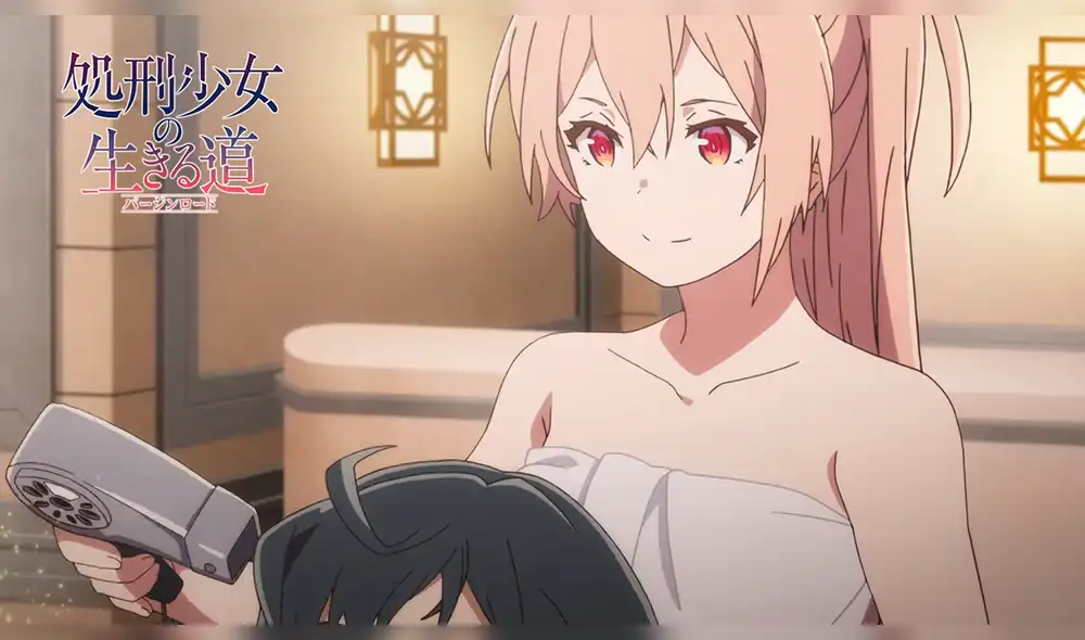 Menou secándole el cabello a Akari en el avance del capítulo 7 de "Shokei Shoujo no Virgin Road". Foto: J.C. Staff Menou secándole el cabello a Akari en el avance del capítulo 7 de "Shokei Shoujo no Virgin Road". Foto: J.C. Staff