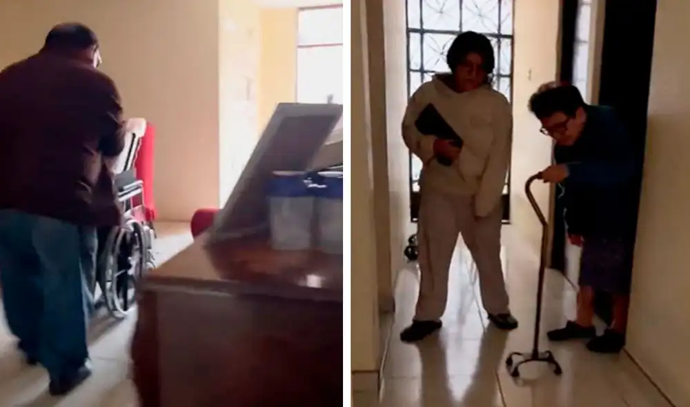 Pese a que trataron de mantener la calma, los familiares de la famosa abuelita salieron de su casa y no se percataron de un pequeño detalle. Foto: captura de Facebook Pese a que trataron de mantener la calma, los familiares de la famosa abuelita salieron de su casa y no se percataron de un pequeño detalle. Foto: captura de Facebook