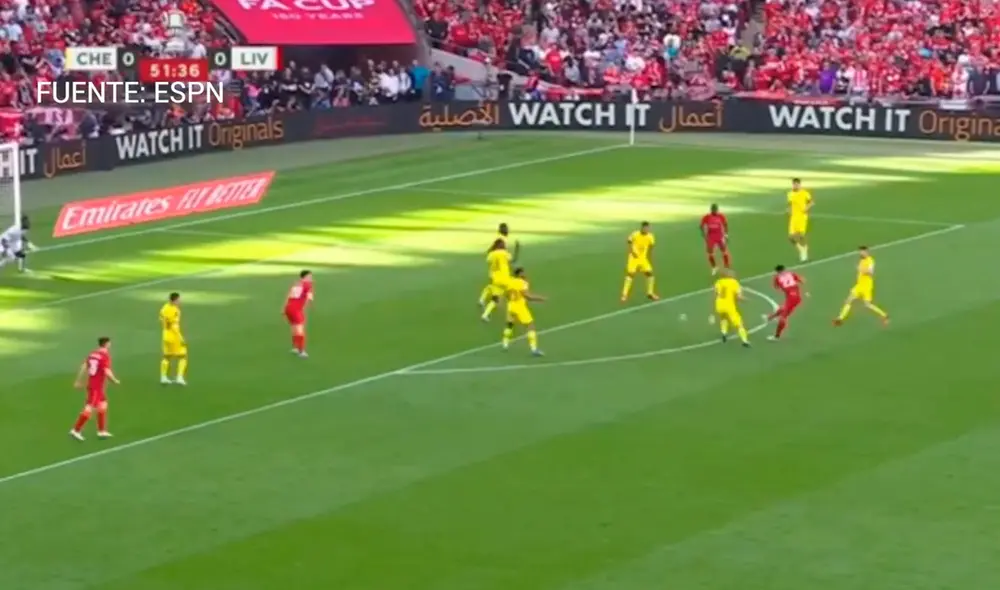 El colombiano estuvo a punto de abrir el marcador en Wembley. Foto: captura/ESPN