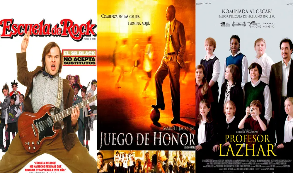 "Escuela de rock", "Juego de honor" y "Profesor Lazhar" son algunos de los títulos que puedes ver este 15 de mayo. Foto: composición/ La República