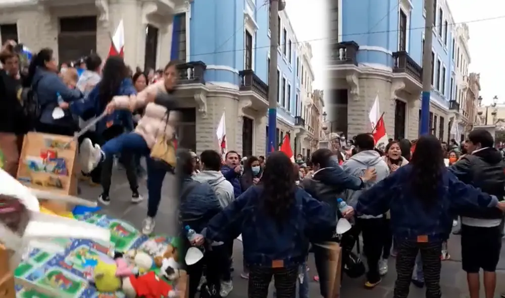 Fujimoristas irrumpieron en la actividad la tarde de este sábado. Foto: composición La República