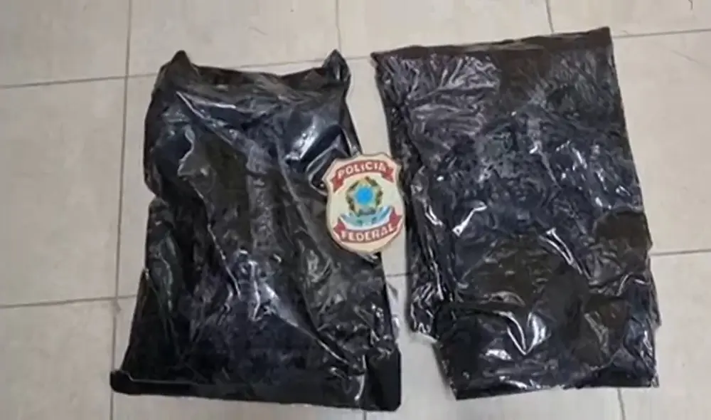 Este fue el noveno decomiso de drogas realizado por agentes de la Policía Federal de Brasil en lo que va de 2022 en el aeropuerto internacional de Recife. Foto: captura de video de G1