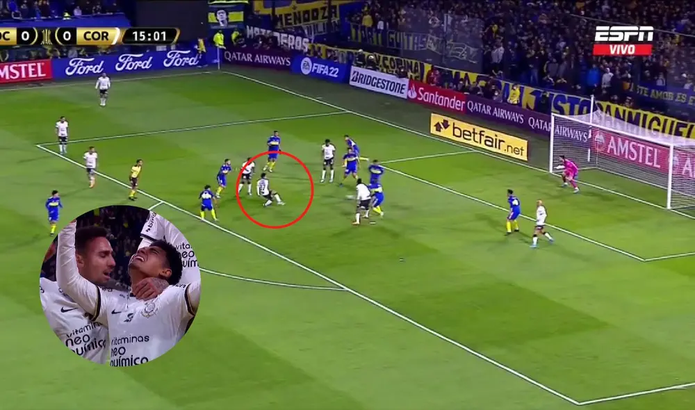 Gol del Du Queiroz. Foto: captura ESPN.