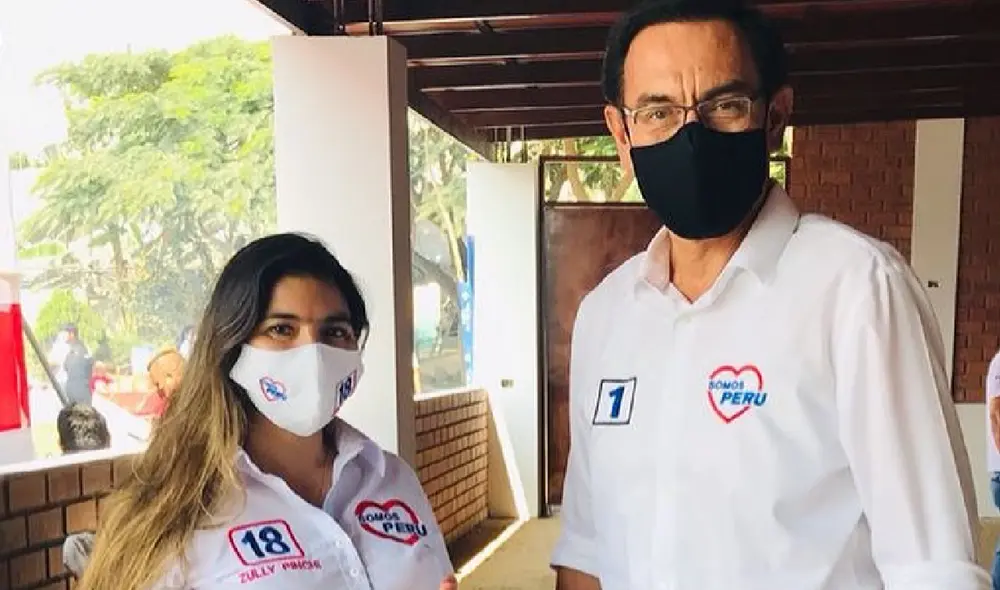 Zully Pinchi ha compartido en más de una oportunidad con el expresidente Martín Vizcarra por integrar el mismo partido político / Foto: Facebook