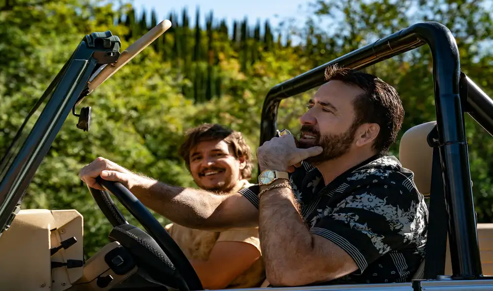 En "El peso del talento", Pedro Pascal interpreta a  Javi y Nicolas Cage a sí mismo. Foto: Katalin Vermes/Lionsgate