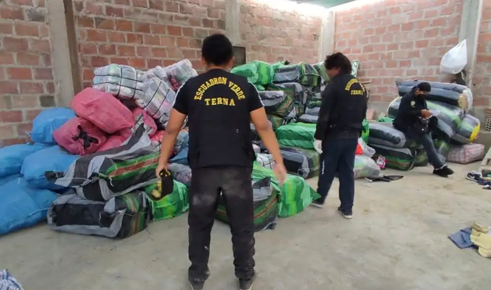 La mercadería se encontró en inmueble del distrito de Pocollay. Foto: Fiscalía Tacna La mercadería se encontró en inmueble del distrito de Pocollay. Foto: Fiscalía Tacna