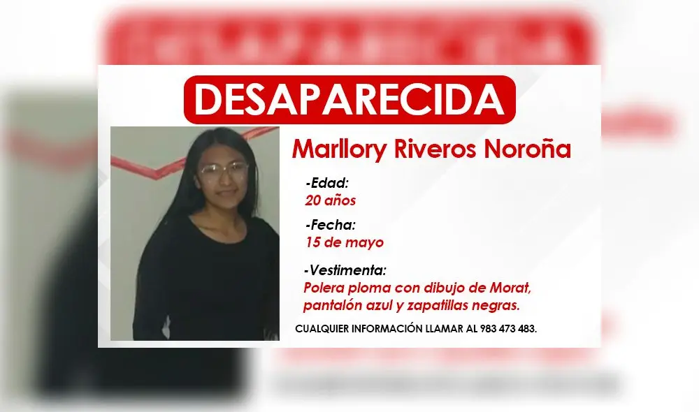 La joven desapareció el último domingo 15 de mayo. Foto: La República