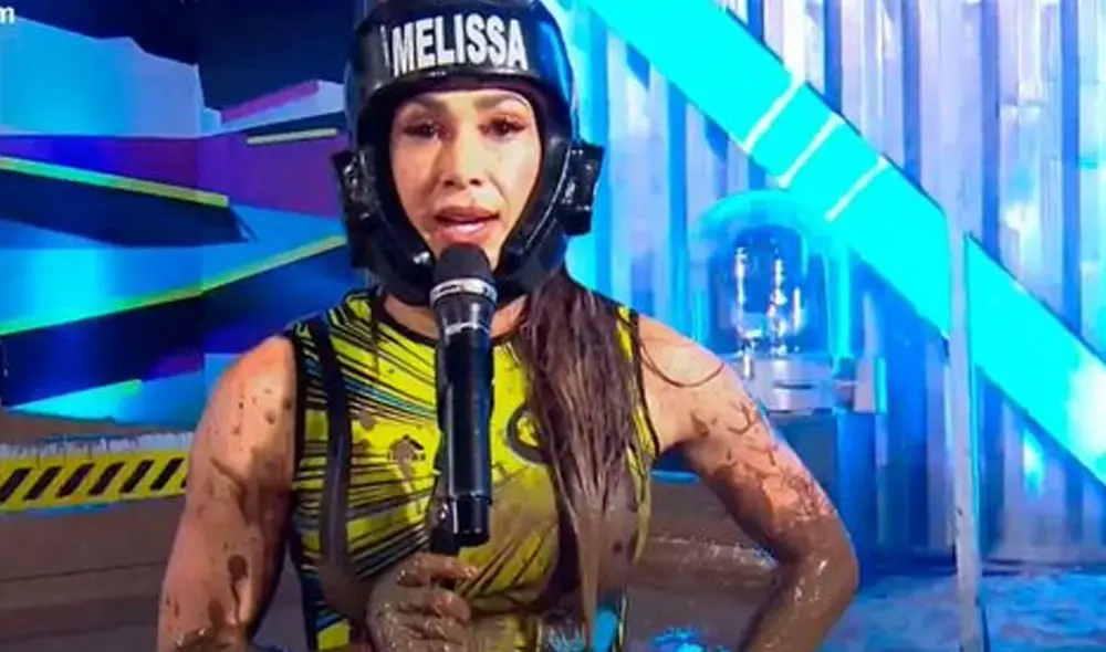Melissa Loza perdió frente a Rosangela Espinoza en la piscina de lodo. Foto: captura EEG Melissa Loza perdió frente a Rosangela Espinoza en la piscina de lodo. Foto: captura EEG