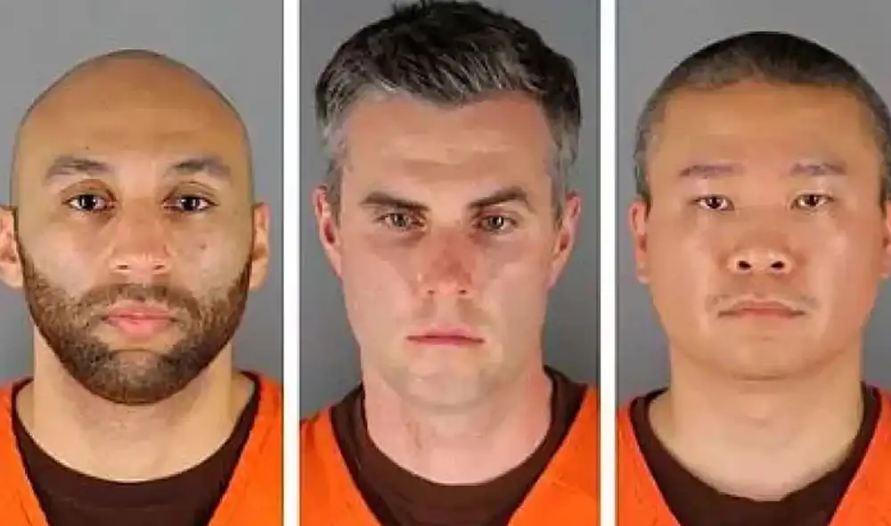 Los implicados en el homicidio de George Floyd: J. Alexander Kueng, Thomas Lane y Tou Thao. Foto: El mundo