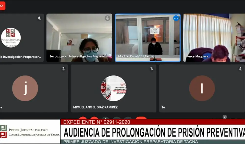 Reo se levantó al final de la audiencia y dijo que su caso era otro. Foto: Captura Corte de Tacna