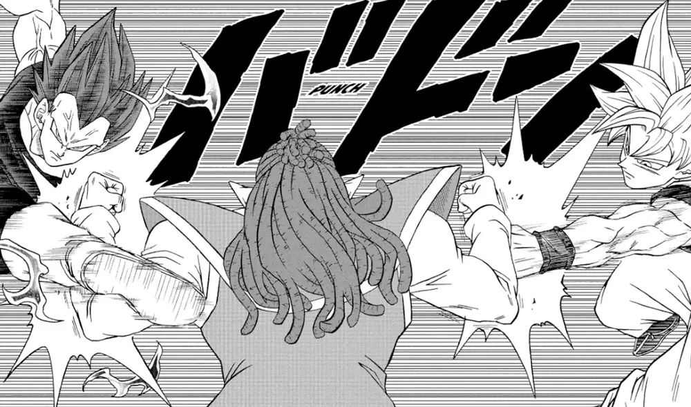 Goku y Vegeta se enfrentaron juntos a Gas en el capítulo 84 del manga de "Dragon Ball Super". Foto: Shueisha Goku y Vegeta se enfrentaron juntos a Gas en el capítulo 84 del manga de "Dragon Ball Super". Foto: Shueisha