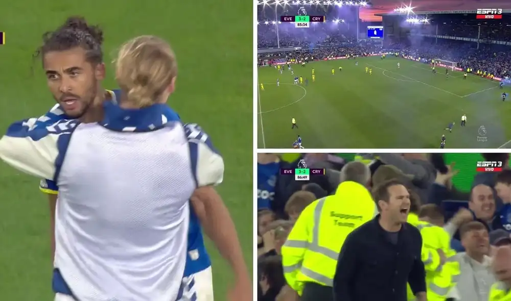 Así se celebró el gol del Everton. Foto: Captura de ESPN. Así se celebró el gol del Everton. Foto: Captura de ESPN.