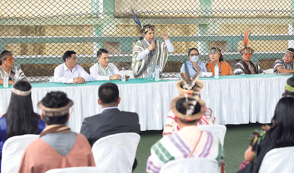 Versión. Pedro Castillo reiteró en Pasco que su gestión no está involucrada en corrupción. Foto. difusión