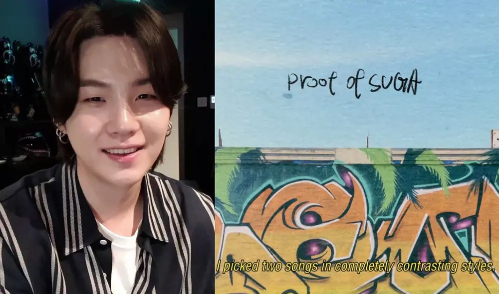 Suga es el sexto integrante en protagonizar "Proof of inspiration", series de videos teaser del álbum de BTS. Foto: composición Hybe