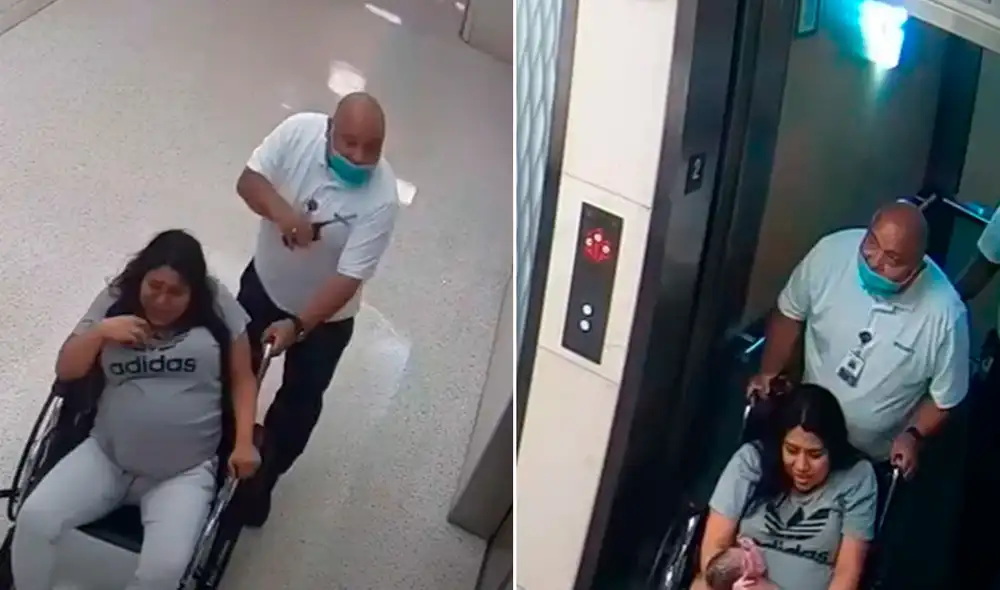La bebé de Betzabeth Perez nació en el ascensor del Medical City Dallas, en Texas, Estados Unidos. Foto: captura de YouTube