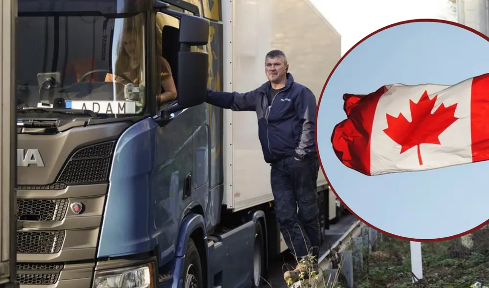 Revisa qué requisitos deben cumplir las personas para laborar como camioneras en Canadá y cuánto dinero ganan por hora. Foto: composición AFP