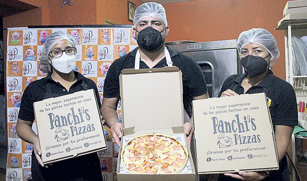 Emprender. En 20 meses, Luis Olaya y sus socias Naomi y María posicionaron su negocio de pizza en Ventanilla. Foto: difusión