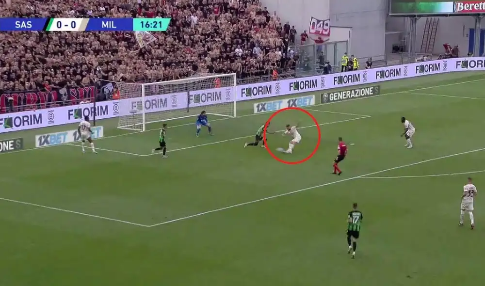 Así fue el gol de Giroud. Foto: captura ESPN. Así fue el gol de Giroud. Foto: captura ESPN.