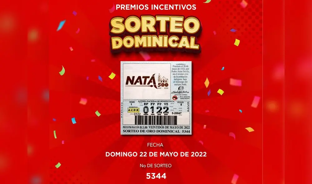Este 22 de mayo de 2022, se realizará el Sorteo de Oro Dominical de la Lotería Nacional de Panamá. Foto: LNP/Twitter