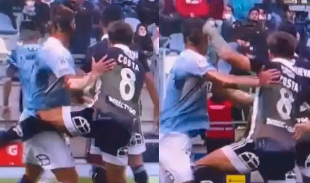 Colo Colo se queda con un hombre menos. Foto: captura de pantalla