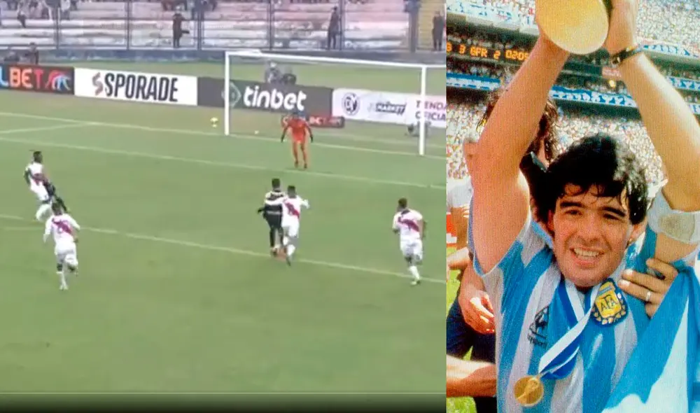 Cristian Benavente es comparado con Diego Armando Maradona por su golazo contra Municipal. Foto: composición GLR/Twitter Cristian Benavente es comparado con Diego Armando Maradona por su golazo contra Municipal. Foto: composición GLR/Twitter