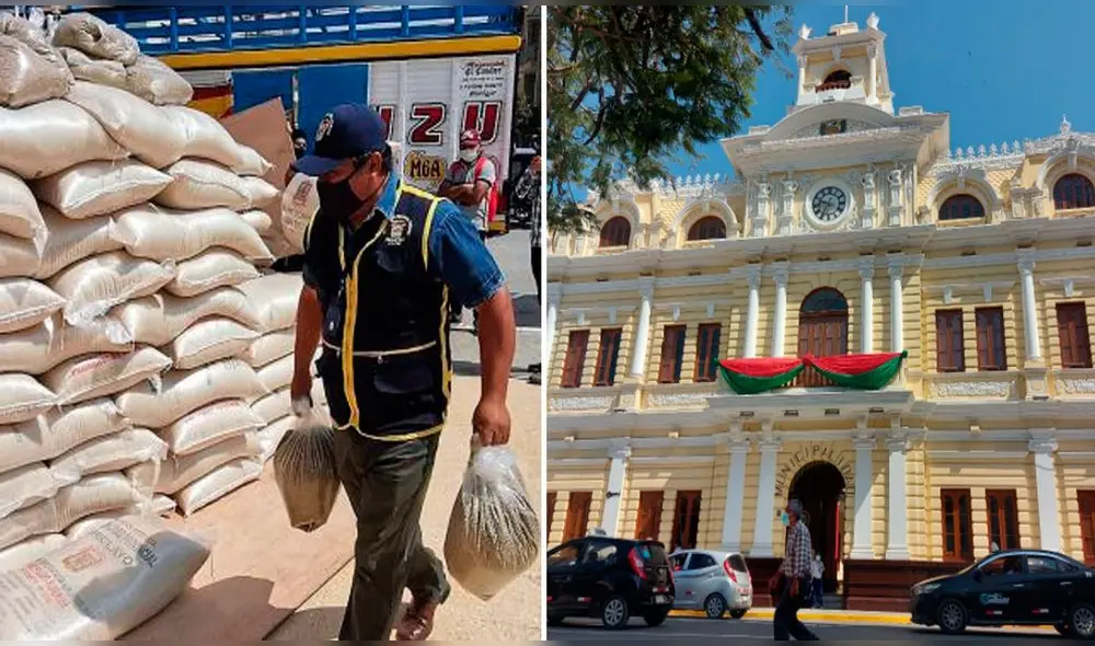 Comuna chiclayana debía entregar alimentos a población vulnerable. Foto: Composición La República