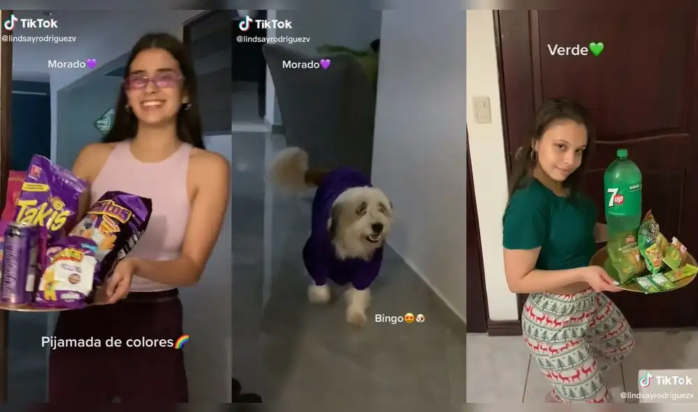 Al final se presentaron los colores morado, naranja y verde. Foto: composición/@lindsayrodriguezv/TikTok