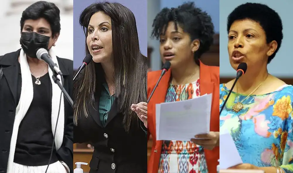 Martha Moyano (Fuerza Popular), Rossangela Barbarán (Fuerza Popular), Norma Yawwor (Avanza País) y Patricia Chirinos (Avanza País). Foto: composición/La República