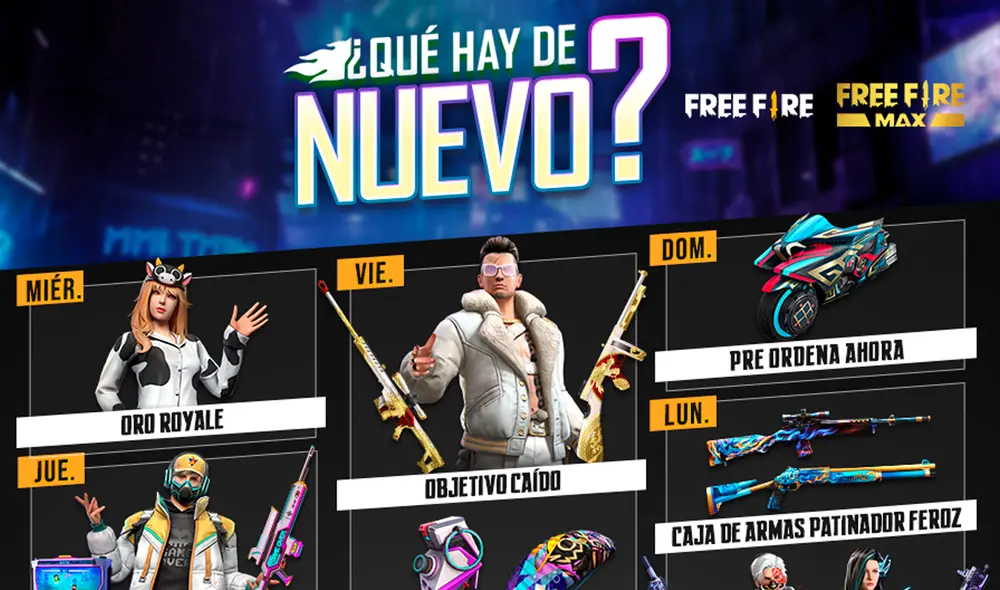 La agenda semanal de Free Fire llegará junto con la actualización de mayo del battle royale. Foto: Free Fire