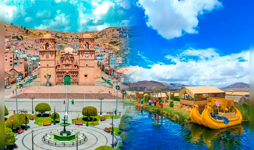 Las islas construidas de totora que flotan en el lago Titicaca son muy visitadas por los turistas en la región de Puno. Foto: composición Municipalidad Provincial de Puno/ realidad.pe