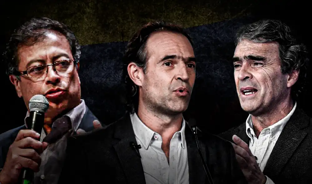 Gustavo Petro, Federico Gutiérrez y Sergio Fajardo serán los protagonistas del debate presidencial de Caracol Radio. Rodolfo Hernández no participará. Foto: composición Jazmín Ceras/LR.