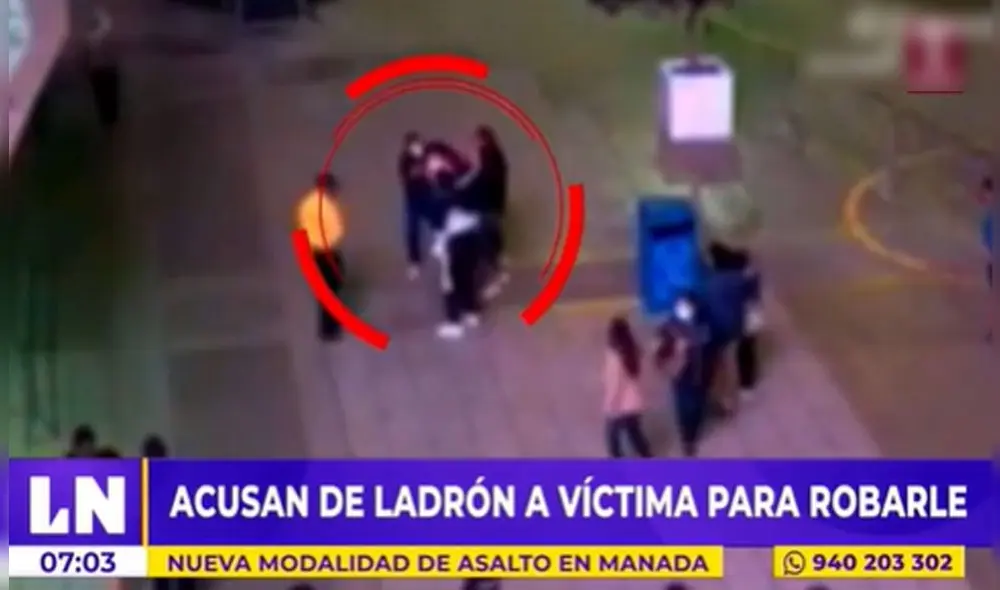 Joven fue asaltado en grupo. Responsables fueron intervenidos. Foto: captura de Latina
