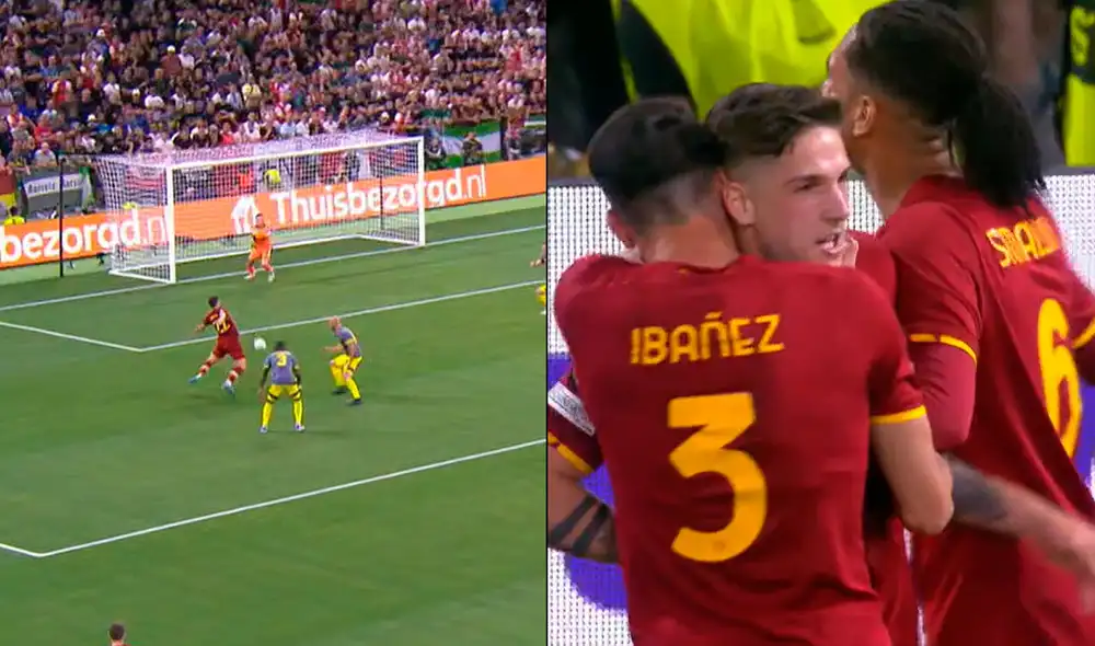 La loba se adelantó en el marcador a través de Zaniolo. Foto: captura/ESPN La loba se adelantó en el marcador a través de Zaniolo. Foto: captura/ESPN