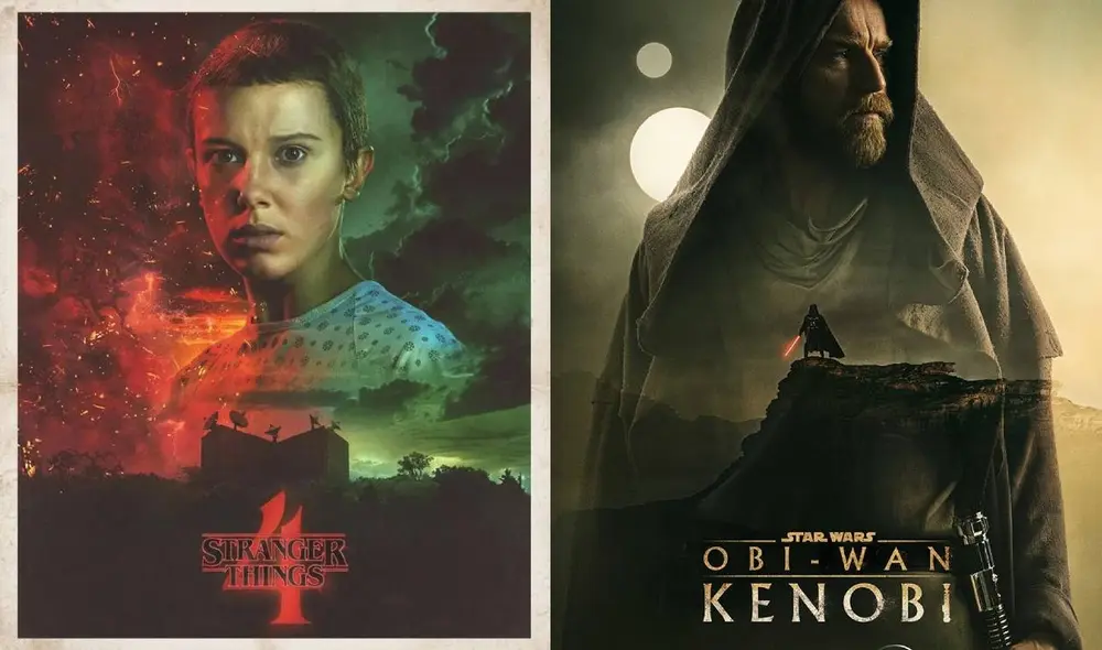 "Stranger things 4" y "Obi-Wan Kenobi" se estrenan este viernes 27 de mayo, dando paso a una batalla del streaming entre 2 grandes plataformas. Foto: composición/ Netflix / Disney+