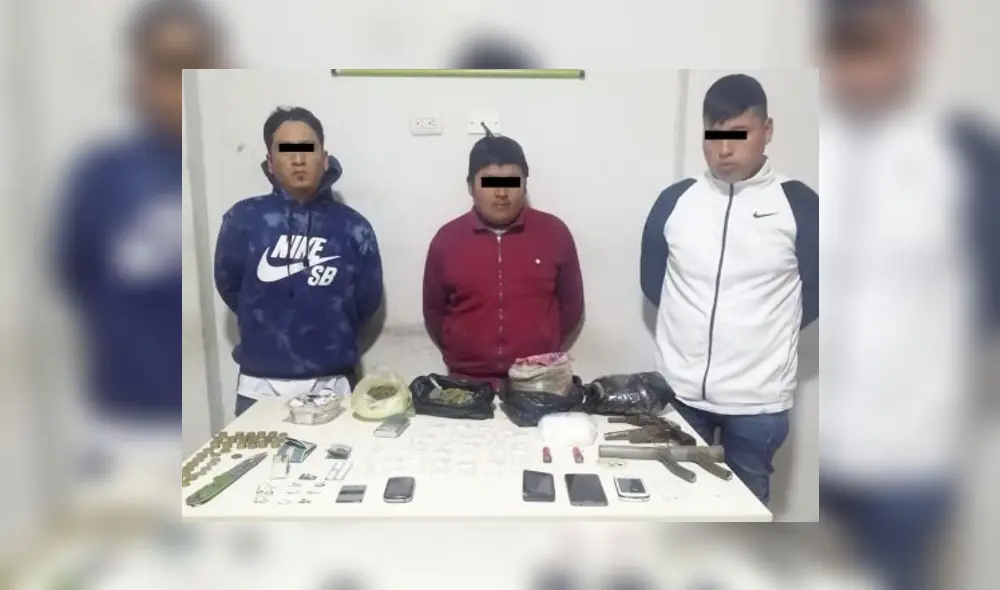 A los detenidos se les encontró abundante droga. Foto: PNP
