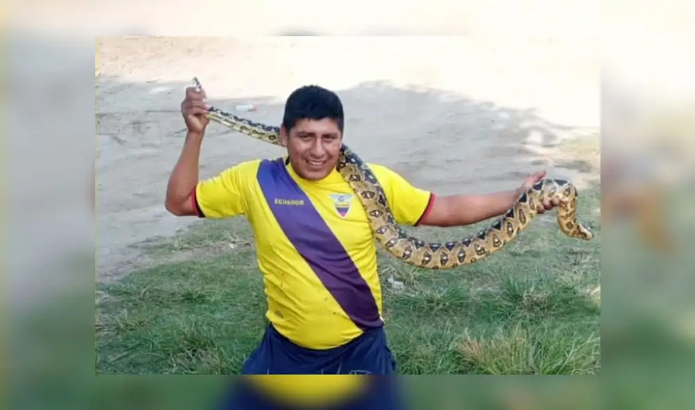 Sereno llevó al reptil a su domicilio en el sector Tomobal. Foto: Radio Ke Buena