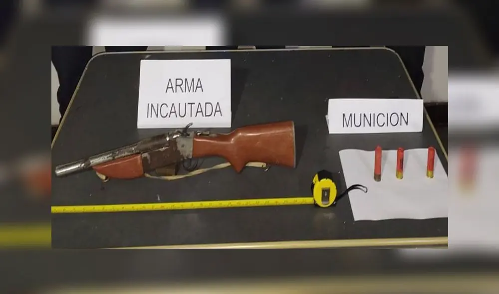 Arma de fuego incautada por los policías en casa de Willian Vera. Foto: PNP